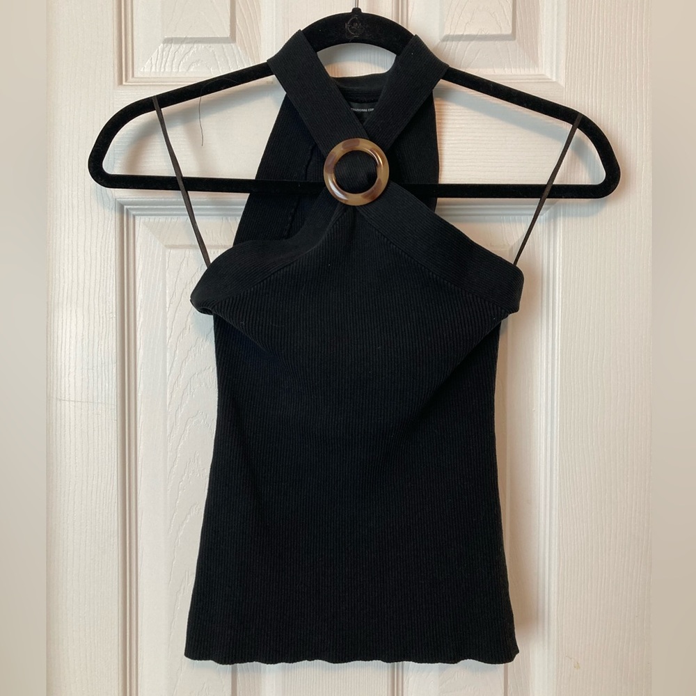 INC Black Sleeveless Blouse